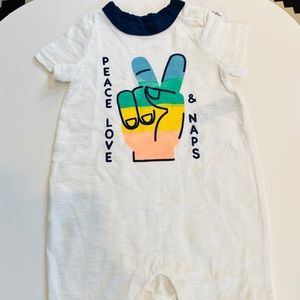 NWT Baby Gao Peace short onesie